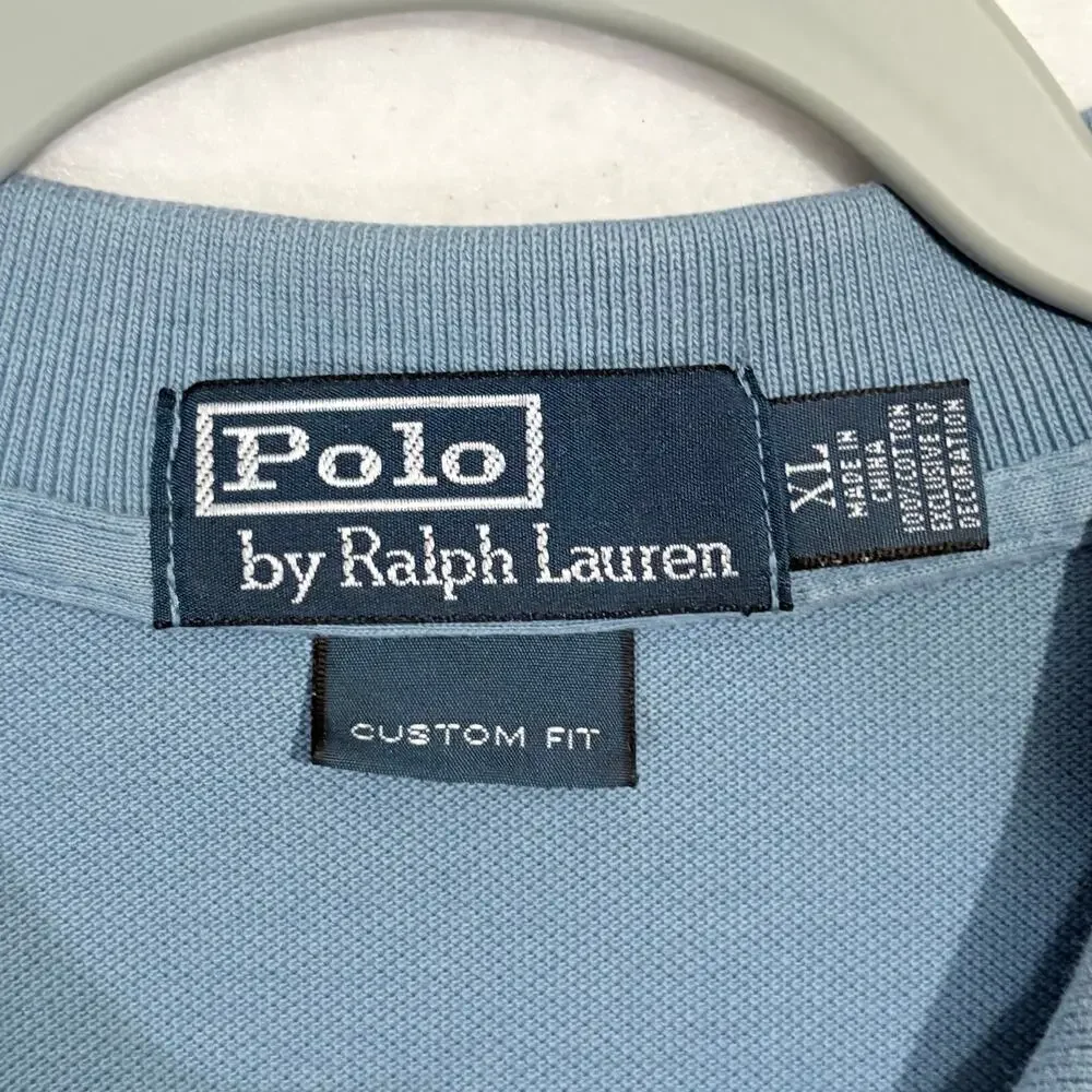 Ralph Lauren Polo Shirt Mens XL Blue Short Sleeve 100% Cotton Embroidered Pony